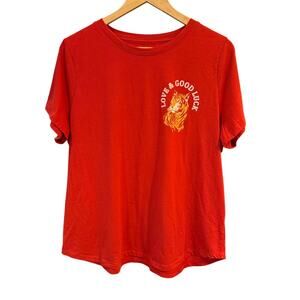 Sonoma LOVE & Good Luck Tiger Tee | Red Graphic T-Shirt | XXL